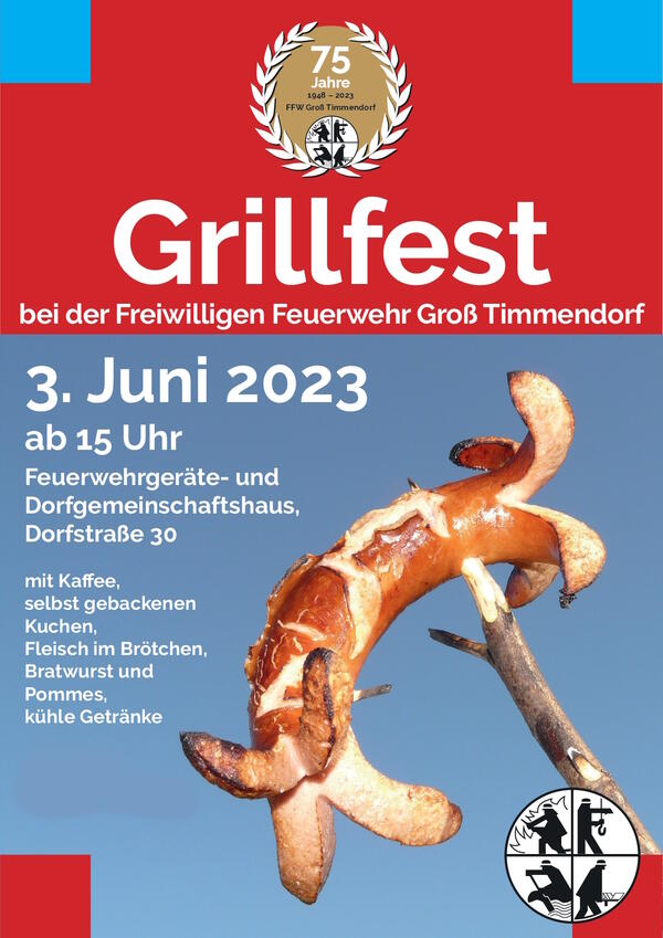 Grillfest 2023 und 75 Jahre Feuerwehr Groß Timmendorf