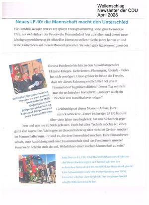 &Uuml;bergabe LF 10 - Wellenschlag -